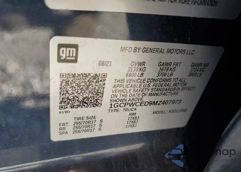 2021 Chevrolet Silverado C1500 Lt from USA, damaged, VIN 1GCPWCED9MZ407973